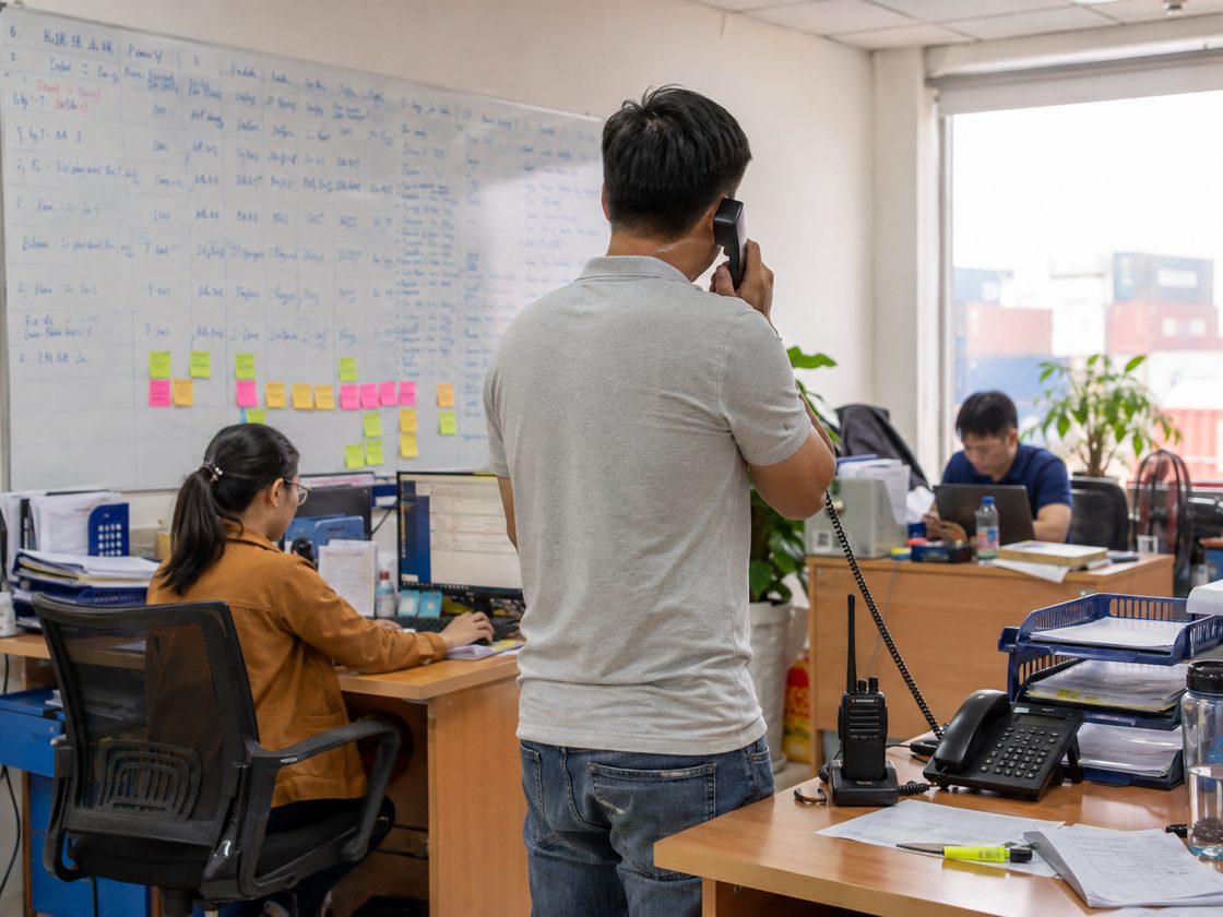 Phòng điều độ vận tải với bảng theo dõi chuyến